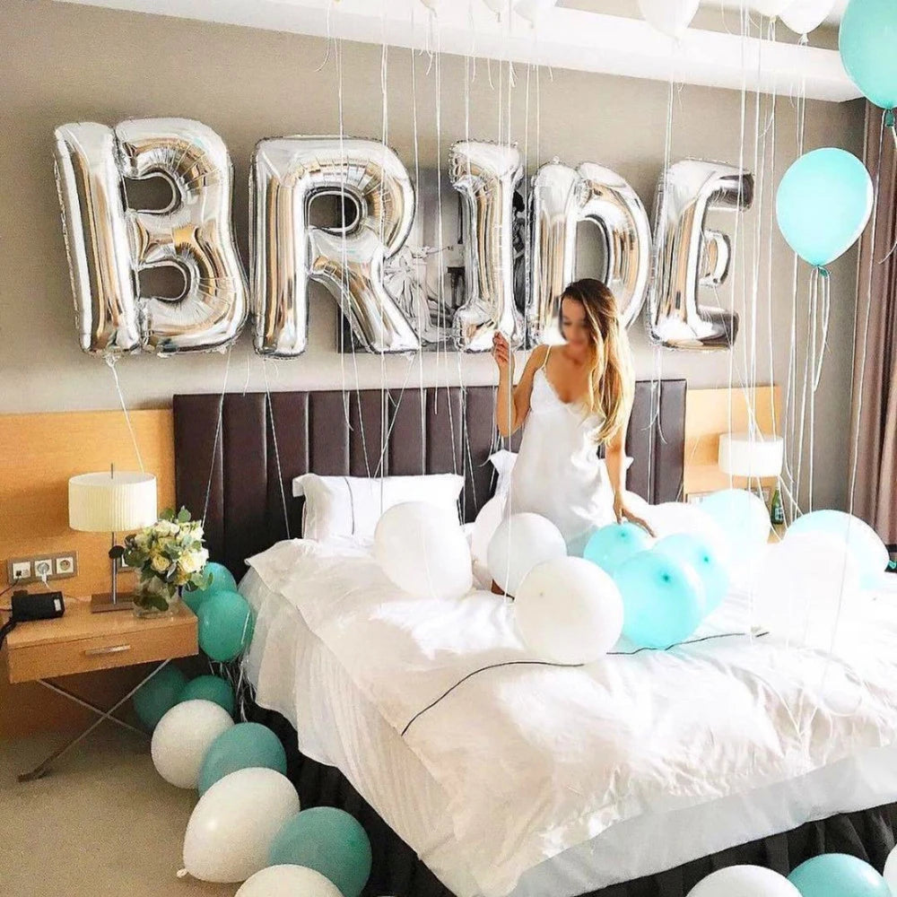 32 Inch Bride To Be Balloon Bachelorette Party Wedding Decorations Rose Gold Silver Bride Letters Foil