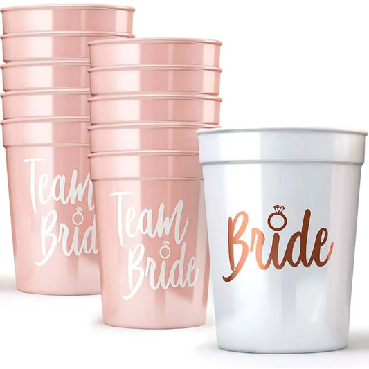 Bachelorette Party Team Bride Plastic Drinking Cups Bridal Shower Hen Party Supplies Decorations